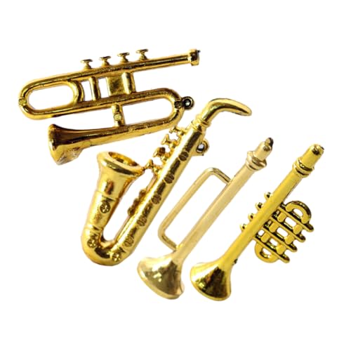 WEKADRIN 1 Satz Musikinstrumente Teiliges Puppenhaus Zubehör Mit Saxophon Trompete Posaune Und Flügelhorn Dekorative Miniaturen Für Liebevolle Wohnlandschaften Und Szenen 4 Stück WEKADRIN 1 Satz Musikinstrumente Teiliges Puppenhaus Zubehör Mit Saxophon Trompete Posaune Und Flügelhorn Dekorative Miniaturen Für Liebevolle Wohnlandschaften Und Szenen 4 Stück von WEKADRIN