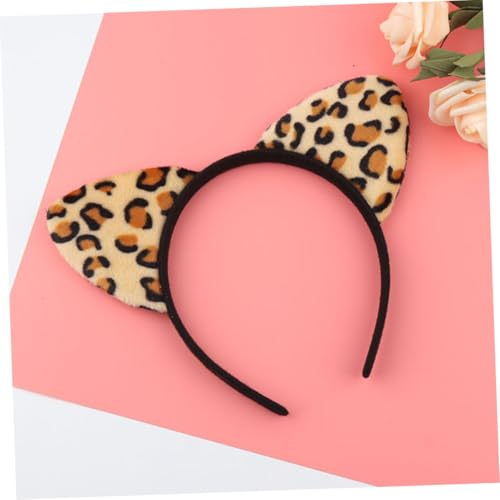 WEKADRIN 12 Stück Leopard Muster Katzenohren Haarreif Party Haaraccessoire Plüsch Stirnband für Mädchen Damen Kostümfest Karneval Halloween von WEKADRIN