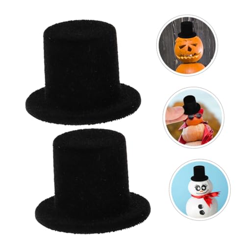 WEKADRIN 15 Stück Teiliges Mini Puppenhut aus Harz und Flor Kleine Handgefertigte Miniatur Hüte für Puppendekoration DIY Bastelzubehör Schwarze Mini Hüte für Schneemann und Festtagsdeko von WEKADRIN