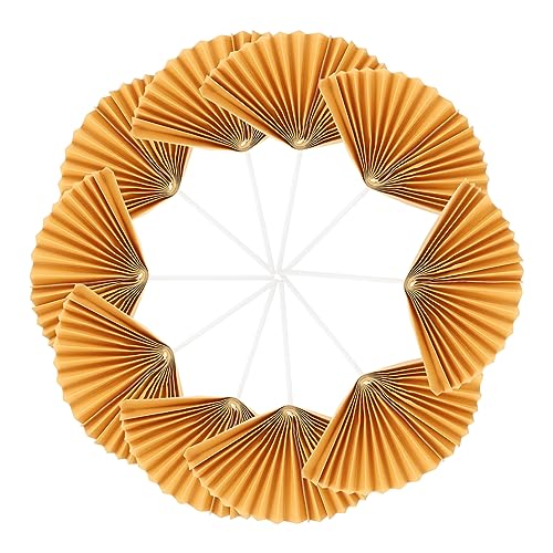 WEKADRIN 16 Stück Teiliges Cake Topper mit Goldfarbenen Antiken Papierfächern Stabile Tortendeko für Geburtstag Cupcake Picks Kreative Partydekoration für Themenfeiern von WEKADRIN