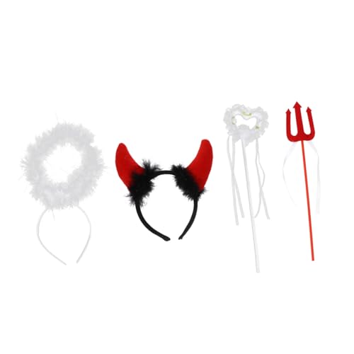 WEKADRIN 2 Sätze Engels und Dämonen Kopfschmuck mit Federn Teiliges Kostüm Accessoire für Erwachsene für Cosplay Festival Bühnenauftritte und Verkleidungen von WEKADRIN