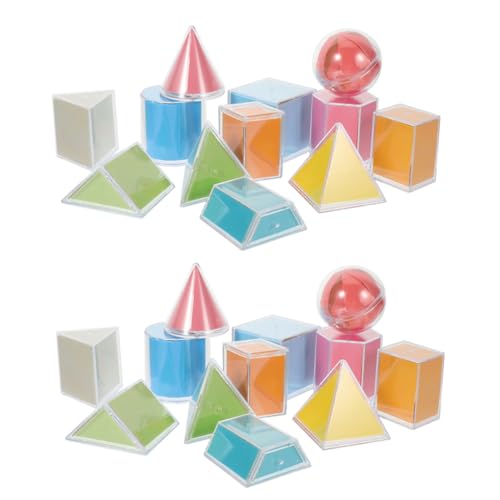 WEKADRIN 2 Sätze Geometrische Körper Transparent Modelle Lernspielzeug Mathe Manipulatives Bausätze Räumliches Denken von WEKADRIN