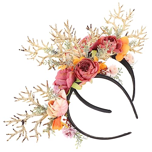 WEKADRIN 2 Stück Damen Geweih Haarreif Teiliges Simuliertes Zweig Design Leichtes Langlebiges Weihnachtskopfschmuck für Party Cosplay Karneval Geeignet WEKADRIN 2 Stück Damen Geweih Haarreif Teiliges Simuliertes Zweig Design Leichtes Langlebiges Weihnachtskopfschmuck für Party Cosplay Karneval Geeignet von WEKADRIN