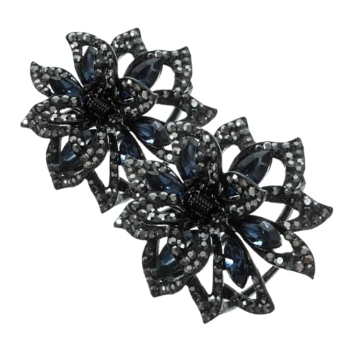 WEKADRIN 2 Stück Koreanische Haarklammer mit Kristallblume Rutschfeste Haarklammern für Dickes Haar Eleganter Ponytail halter für Frauen und Mädchen Vielseitiger Haarschmuck für Alltag und von WEKADRIN