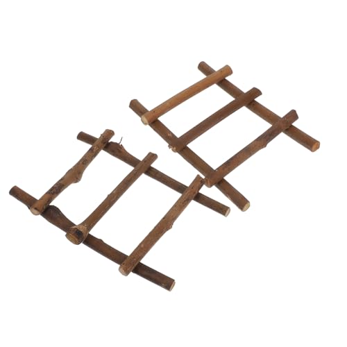 WEKADRIN 2 Stück Mikro Landschaftsleiter Garten Minileiter Mini Gartenleiter Miniaturleiter Für Feengarten Mini Leiter Requisite Puppenhausleiter Mini Trittleiter Puppenleiter von WEKADRIN