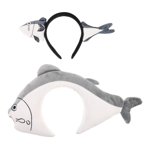 WEKADRIN 2 Stück Neuartiges Fisch-haarband, Hai-party-stirnband, Süßes Gesalzenes Fisch-haarteil, Meerestier, Spa-stirnband, Lustiges Tier-haar-accessoire Für Halloween, Cosplay WEKADRIN 2 Stück Neuartiges Fisch-haarband, Hai-party-stirnband, Süßes Gesalzenes Fisch-haarteil, Meerestier, Spa-stirnband, Lustiges Tier-haar-accessoire Für Halloween, Cosplay von WEKADRIN