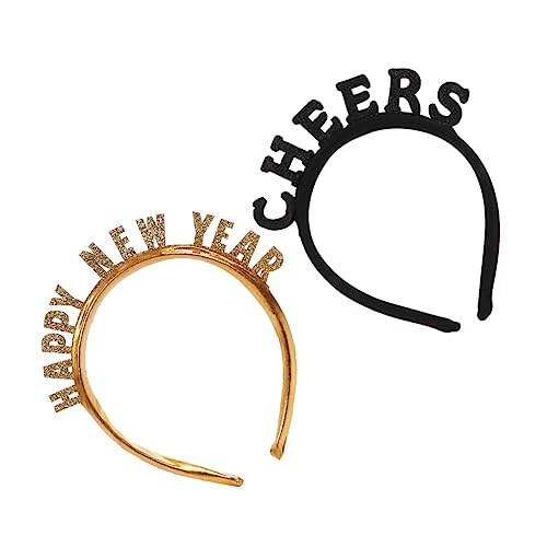 WEKADRIN 2 Stück Teiliges Neujahrs Haarband aus Kunststoff mit Buchstaben Design Leichtes Stirnband für Party Fotorequisiten Langlebiges Festival Accessoire Komfortabel und Sicher Tragbar WEKADRIN 2 Stück Teiliges Neujahrs Haarband aus Kunststoff mit Buchstaben Design Leichtes Stirnband für Party Fotorequisiten Langlebiges Festival Accessoire Komfortabel und Sicher Tragbar von WEKADRIN