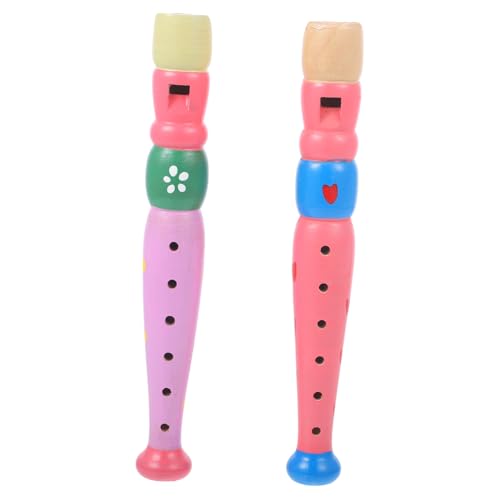 WEKADRIN 2 Stück Teiliges Orff Holzflöten mit Löchern Buntes Design Leichtes Blasinstrument für Musikspielzeug für Junge Mädchen für Musikalische Früherziehung und Praxis von WEKADRIN
