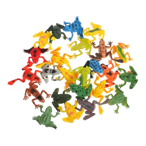 WEKADRIN 24 Stück Teiliges PVC Froschfiguren Realistische Kleine Kunststoff Frösche Langlebig für Drinnen und Draußen Pädagogische Miniatur Tiermodelle zur Naturbeobachtung und Dekoration von WEKADRIN