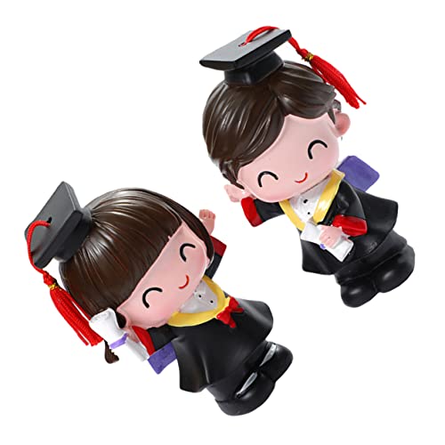 WEKADRIN 2Stücke Kreative Kuchendekorationen Für Abschlussfeiern Entzückende Boy Girl Cake Topper Aus Hochwertigem Harz Für Graduierungstorte WEKADRIN 2Stücke Kreative Kuchendekorationen Für Abschlussfeiern Entzückende Boy Girl Cake Topper Aus Hochwertigem Harz Für Graduierungstorte von WEKADRIN
