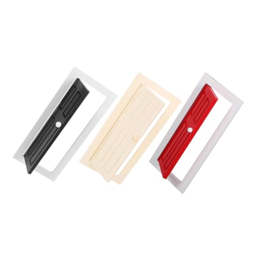WEKADRIN 3 Stück Maßstab Rechteckige Mini Türen für DIY Puppenhausprojekte Natürliche Rote und Schwarze Farben Langlebige Holzmodelle für Sammler und Bildungsspielzeug von WEKADRIN
