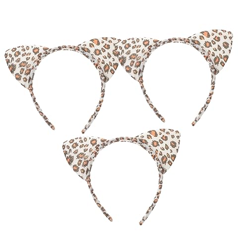 WEKADRIN 3 Stück Teiliges Leopardenmuster Haarband für Damen Flexibles Langlebiges Stirnband mit Süßen Tierohren Haaraccessoire für Party Alltag und Geschenke WEKADRIN 3 Stück Teiliges Leopardenmuster Haarband für Damen Flexibles Langlebiges Stirnband mit Süßen Tierohren Haaraccessoire für Party Alltag und Geschenke von WEKADRIN