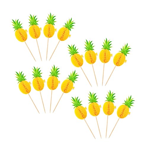 WEKADRIN 30 Stück Hawaiian Party Cake Inserted Cards Dekorative Kuchenstecker für Desserts Kreative Motivgestaltung für Besondere Anlässe und Feierlichkeiten von WEKADRIN