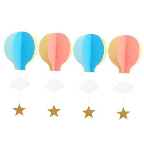 WEKADRIN 4-teiliges Set Mit 3d-heißluftballon-wolken Aus Papier Für Die Babyparty Dekoration Für Jungen- Und Mädchenzimmer WEKADRIN 4-teiliges Set Mit 3d-heißluftballon-wolken Aus Papier Für Die Babyparty Dekoration Für Jungen- Und Mädchenzimmer von WEKADRIN