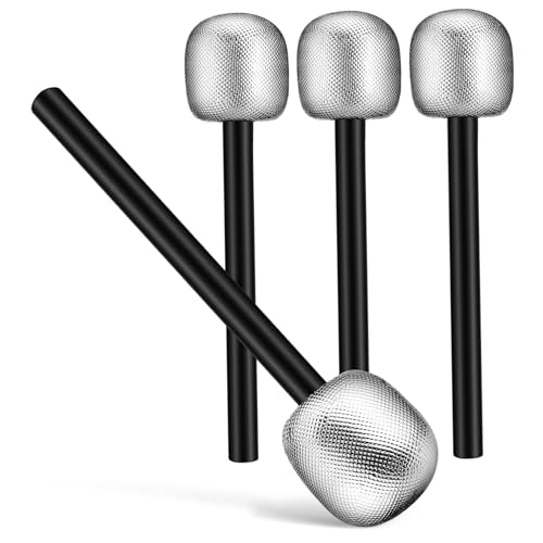 WEKADRIN 4 Stück Teiliges Fake Mikrofon Props aus Hochwertigem Kunststoff Realistisch Gestaltete Kostüm Accessoires Leicht Glatte Oberfläche für Foto Bühne Party und Rollenspiele von WEKADRIN