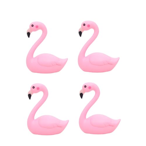WEKADRIN 4 Stück Teiliges Flamingo Cake Ornaments aus Kunststoff Kreative Flamingo Kuchen Deko mit Geschlossenen Flügeln Vielseitig als Tisch Autodekoration für Geburtstag und von WEKADRIN