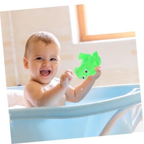 WEKADRIN 4 Stück Teiliges Frosch badespielzeug aus Sicherem Vinyl Schwimmende Badetier Figuren Fördert Eltern Junge Mädchen Interaktion für Kleinkinder Badespaß und Visuelle Stimulation von WEKADRIN