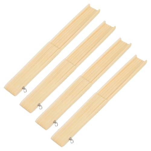WEKADRIN 4 Stück Teiliges Japanisches DIY Fächergestell Faltbarer Handfächerrahmen zum Selbermachen Unbemalte Fächerknochen für Kreative Bastelprojekte und Kulturelle Dekoration von WEKADRIN