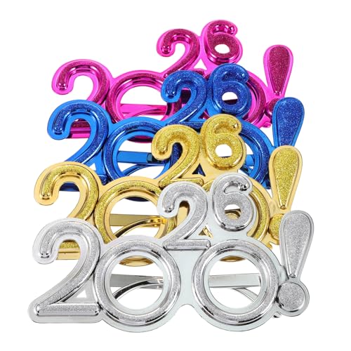 WEKADRIN 4 Stück Teiliges Partybrillen aus Leichtem Kunststoff für Silvester und Karneval Bunte Dekorative Party Favor Sonnenbrillen für Familienfeiern und Spaßeffekte WEKADRIN 4 Stück Teiliges Partybrillen aus Leichtem Kunststoff für Silvester und Karneval Bunte Dekorative Party Favor Sonnenbrillen für Familienfeiern und Spaßeffekte von WEKADRIN