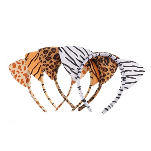 WEKADRIN 4 Stück Teiliges Plüsch Tierohren Haarreif mit Leopardenmuster Weiche Cosplay Kopfbedeckung für Mädchen Geeignet für Halloween Karneval und Partyspaß WEKADRIN 4 Stück Teiliges Plüsch Tierohren Haarreif mit Leopardenmuster Weiche Cosplay Kopfbedeckung für Mädchen Geeignet für Halloween Karneval und Partyspaß von WEKADRIN