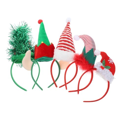 WEKADRIN 5 Stück Teiliges Weihnachtskopfband Kreative Xmas Mützen Haarschmuck Festliche Haarreifen für Erwachsene und Dekorative Kopfbedeckungen für Party Karneval und Bühnenauftritte von WEKADRIN