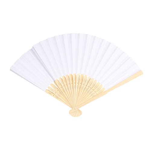 WEKADRIN 5 Stück Teiliges Weißer Faltbarer Chinesischer Handfächer Leerer DIY Malfächer für Traditioneller Papierfächer zum Bemalen für Party und von WEKADRIN