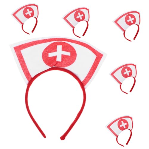 WEKADRIN 6 Stück Krankenschwester Stirnbandspielzeug Stirnband-Accessoire Mädchen Halloween Krankenschwester Stirnbänder zubehör kostüm Cosplay -Kostümzubehör Stoff rot von WEKADRIN
