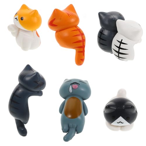 WEKADRIN 6 Stück Niedliche Katzenfiguren für Auto Innenraum Teiliges aus Langlebigem Cartoon Dekoration für Armaturenbrett und Mittelkonsole Katzenliebhaber und WEKADRIN 6 Stück Niedliche Katzenfiguren für Auto Innenraum Teiliges aus Langlebigem Cartoon Dekoration für Armaturenbrett und Mittelkonsole Katzenliebhaber und von WEKADRIN