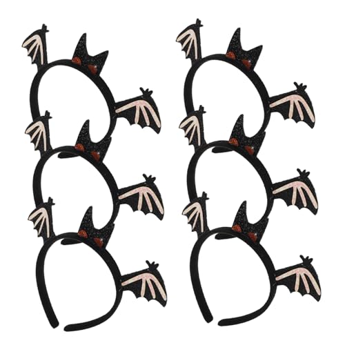 WEKADRIN 6 Stück Teiliges Halloween Haarreif Fledermaus Haarreifen mit Weichem Material Bequemes Party Accessoire für Erwachsene Leichter Kopfschmuck für Festliche Kostümfeste und Fotos von WEKADRIN