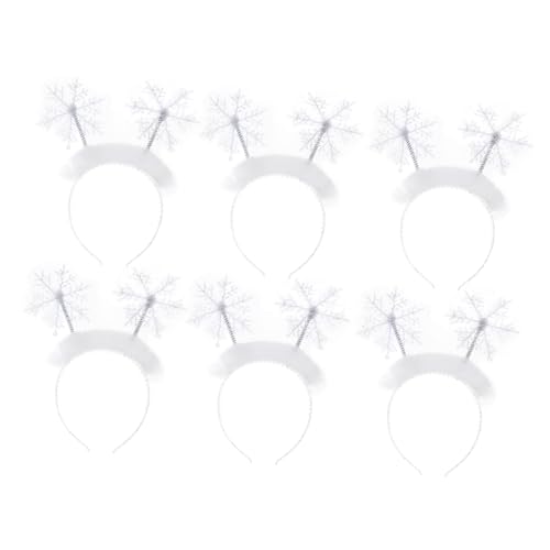 WEKADRIN 6 Stück Teiliges Weihnachts Haarband mit Leichten Formstabilen Schneeflocken Kopfschmuck Festliches Accessoire für Weihnachtsfeiern Winterkostüme Geeignet für Damen und von WEKADRIN