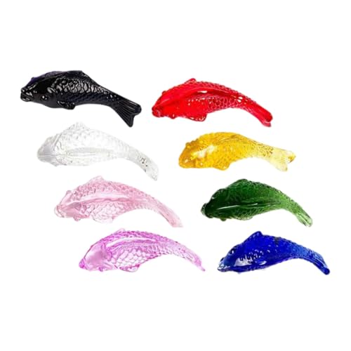 WEKADRIN 8 Stück Teiliges Kleine Bunte Kristallfische Realistische Fischfiguren aus Glas Stabile Tischdekoration für Zuhause Büro und Farbenfrohe Aquarium Ornamente von WEKADRIN