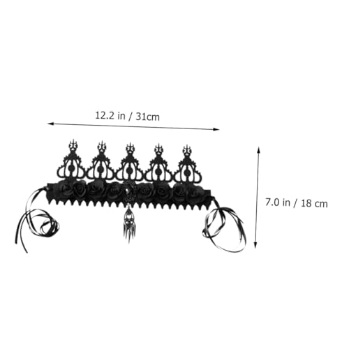 WEKADRIN Barock Halloween Krone Kopfschmuck Damen und Mädchen Filz und Halloween Party Kostüm Accessoire für Maskerade Bühnenauftritt von WEKADRIN