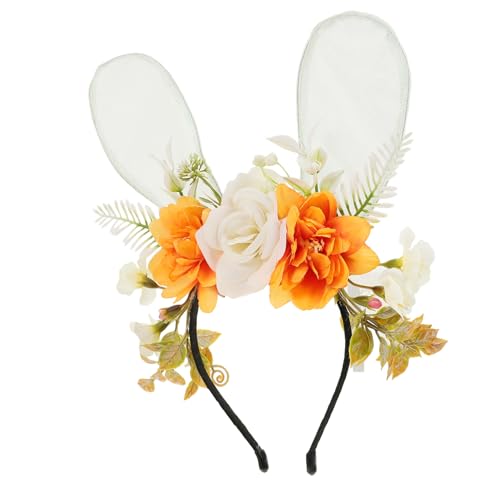 WEKADRIN Blumiges Hasenohren stirnband für Mädchen Leichtes Dekoratives Haarband mit Floralen Kaninchenohren für Geburtstagsfeiern Cosplay und Bühnenauftritte Niedliches Accessoire von WEKADRIN