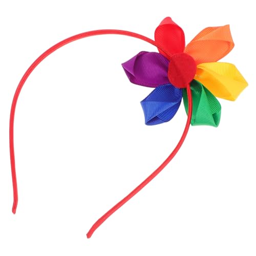WEKADRIN Buntes Lgbt Haarband mit Regenbogenblumen Leichtes Kopfschmuck Accessoire für Pride Events Farbenfrohes Headband für Mädchen Auffälliger Haarschmuck für Festivals und Partys von WEKADRIN