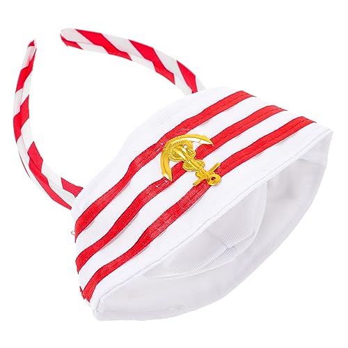 WEKADRIN Captain Hat Headband Rotes Matrosenhaarband Partycosplay Kopfschmuck Bequemer Segler Stirnband für Karneval und Kostümpartys von WEKADRIN
