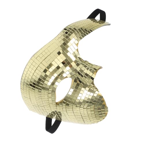 WEKADRIN Disco Halbgesichtsmaske Gold Spiegelnd Leichtgewichtige Halloween Tanz Party Festival Maske Für Damen Herren Glitzerndes Karneval Kostüm Zubehör von WEKADRIN