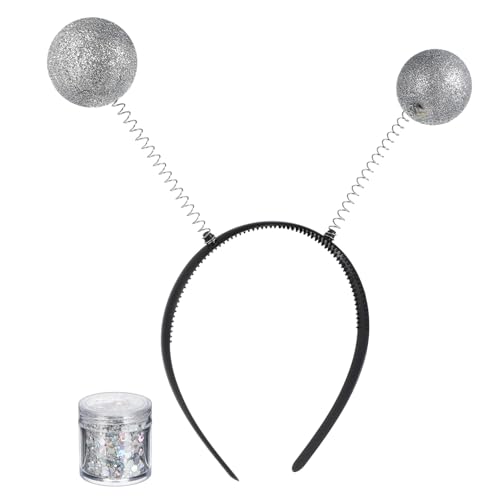 WEKADRIN Glitzerndes Antennen Stirnband mit Zwei Kugeln und Gesichtsglitzer Süßes Kostüm Accessoire für Damen und Party und Cosplay Kopfschmuck Einfach zu Tragen Festlicher Haarschmuck WEKADRIN Glitzerndes Antennen Stirnband mit Zwei Kugeln und Gesichtsglitzer Süßes Kostüm Accessoire für Damen und Party und Cosplay Kopfschmuck Einfach zu Tragen Festlicher Haarschmuck von WEKADRIN