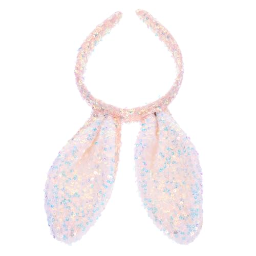 WEKADRIN Glitzerndes Hasenohren Haarreif für Frauen Cosplay Kostüm Zubehör Vielseitiges Bunny Headband für Party Festival Geburtstagsfeier und Karneval Rosa Bequem und Dekorativ von WEKADRIN