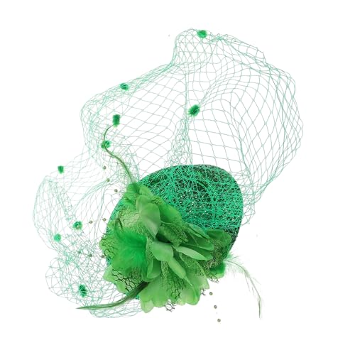 WEKADRIN Grüner St Patricks Day Mini Hut mit Schleier Leichter Vintage Haarclip für Mädchen und Kleinkinder Festliches St Patricks Day Accessoire und Vielseitiger Haarschmuck von WEKADRIN