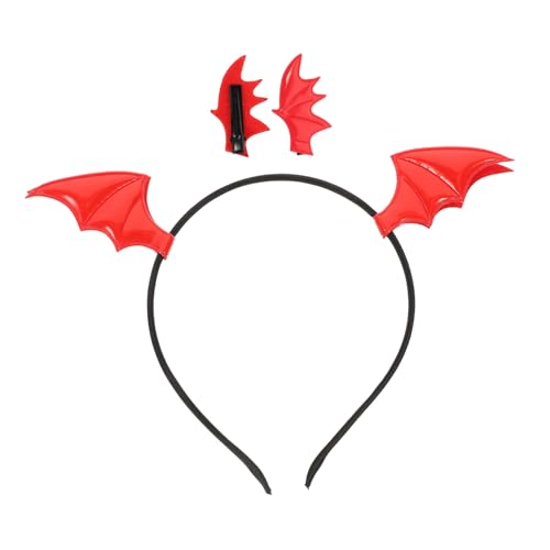 WEKADRIN Halloween Fledermaus Haarschmuck mit Teiligem Stirnband und Haarclips Flexible Einzigartiges Partyaccessoire für Maskerade Cosplay und Karneval WEKADRIN Halloween Fledermaus Haarschmuck mit Teiligem Stirnband und Haarclips Flexible Einzigartiges Partyaccessoire für Maskerade Cosplay und Karneval von WEKADRIN