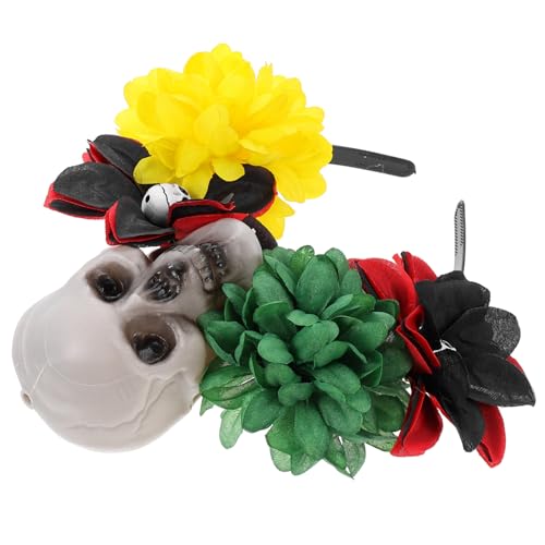 WEKADRIN Halloween Haarband Schädel Halloween Party Stirnband Floraler Haarschmuck für Damen und Leichtes Bequemes Kostümzubehör Karneval und Cosplay von WEKADRIN