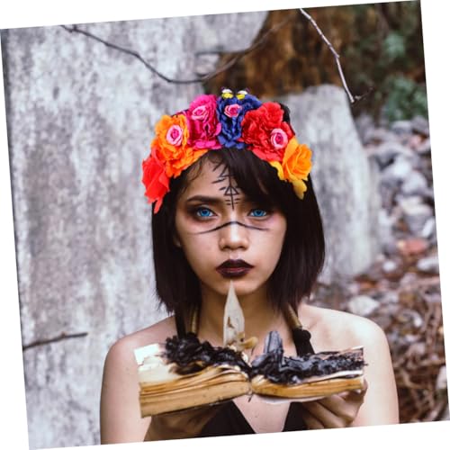 WEKADRIN Halloween Haarreif mit Künstlichen Pfingstrosen Farbiger Schmetterling Haarschmuck Modisches Damen Blumenhaarband für Party Cosplay und Fotorequisiten Geeignet für Halloween von WEKADRIN