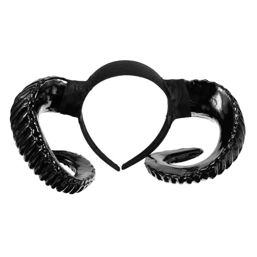 WEKADRIN Halloween Haarschmuck Haarreif mit Schwarzem Schafshorn Dekoratives Cosplay Halloween Accessoire für Karneval und Party Langlebig und Wiederverwendbar für Begleiter von WEKADRIN