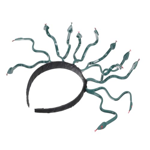 WEKADRIN Halloween Kostüm Schlangen Stirnband Medusa Kopfschmuck Cosplay Party Haarreif Damen und Mädchen Stabiles Material Komfortabel Halloween Karneval Accessoire Grün von WEKADRIN