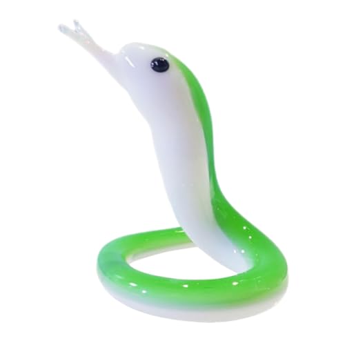 WEKADRIN Handgefertigte Mundgeblasene Glas Schlangenfigur Grün Dekorative Tierstatue für Zuhause und Büro Einzigartiges Feng Shui Ornament zum Jahr der Schlange Edles für Festival und von WEKADRIN