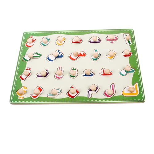 WEKADRIN Holzpuzzle Arabisches Alphabet Lernspielzeug aus Holz für Kognitive Zuordnung Logisches Denken Fördernd Farbenfrohes Montessori Lernspielzeug für Vorschule und Kindergarten von WEKADRIN