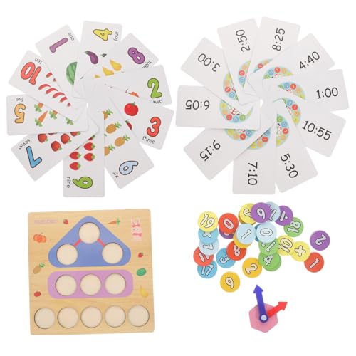 WEKADRIN Holzspielzeug Lernuhr Zahlenpuzzle Fördert Zeitverständnis Hand Gesicht Koordination Kreativität Lernbrett für Vorschulkinder und Kleinkinder von WEKADRIN