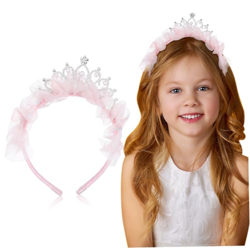 WEKADRIN Königliche Geburtstagskrone für Kleinkinder Leichtes Tiara Stirnband aus Mesh Perlen Dekoration für Geburtstagsfeiern Hochzeiten und Besondere Anlässe von WEKADRIN