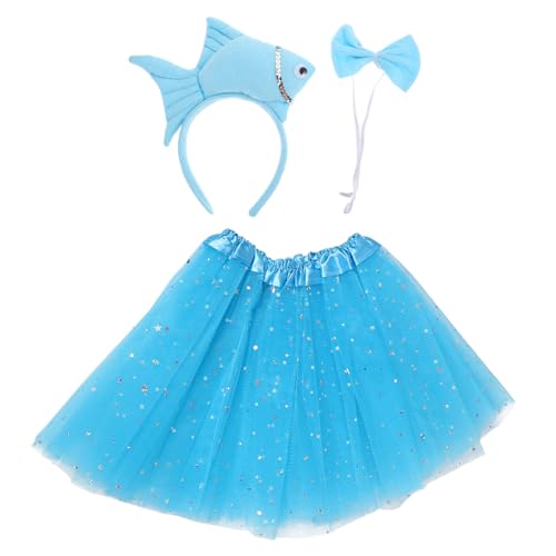 WEKADRIN Meerestier Kostüm Set mit Plüsch Fisch Haarband und Blauem Tüllrock Weiches Bequemes Verkleidungskostüm für Alltag Halloween und Partys Strapazierfähig und WEKADRIN Meerestier Kostüm Set mit Plüsch Fisch Haarband und Blauem Tüllrock Weiches Bequemes Verkleidungskostüm für Alltag Halloween und Partys Strapazierfähig und von WEKADRIN