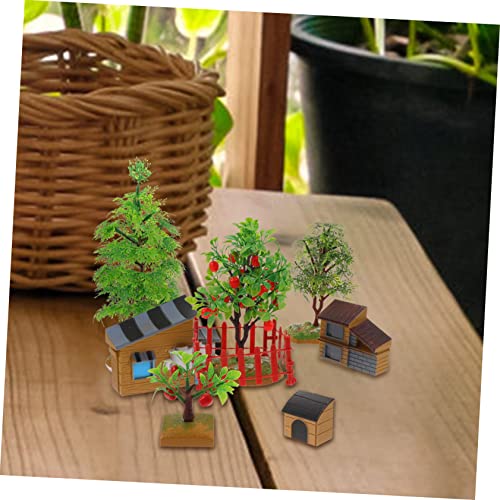 WEKADRIN Miniatur Bauernhof Modell Mini Haus Dekoration Vielseitiges für Mikrolandschaft Deko für Garten Wohnzimmer Kinderzimmer DIY Zubehör von WEKADRIN
